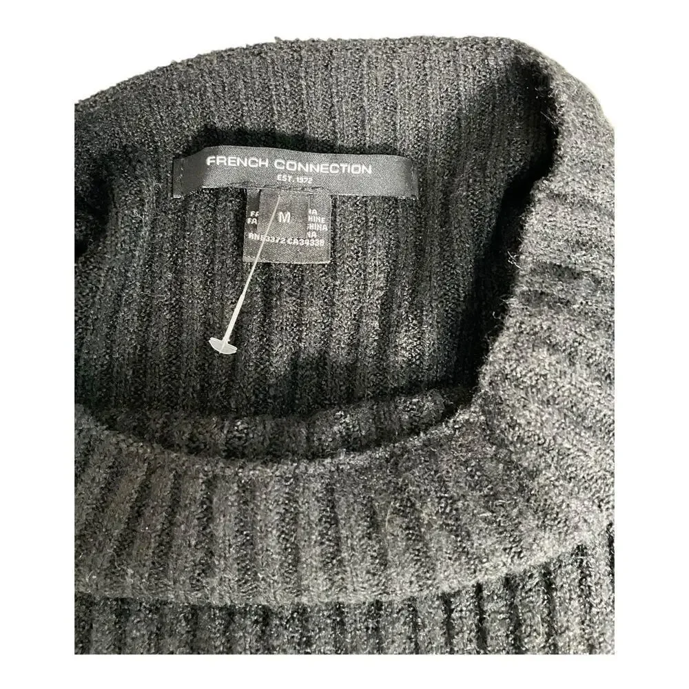 French Connection New Without Tag Black & White Sweater Medium Mock Turtle Neck